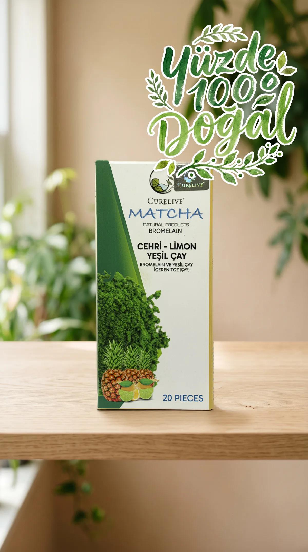 Curelive Matcha Ananas ve Limonlu Bitkisel Çay (20 Adet)