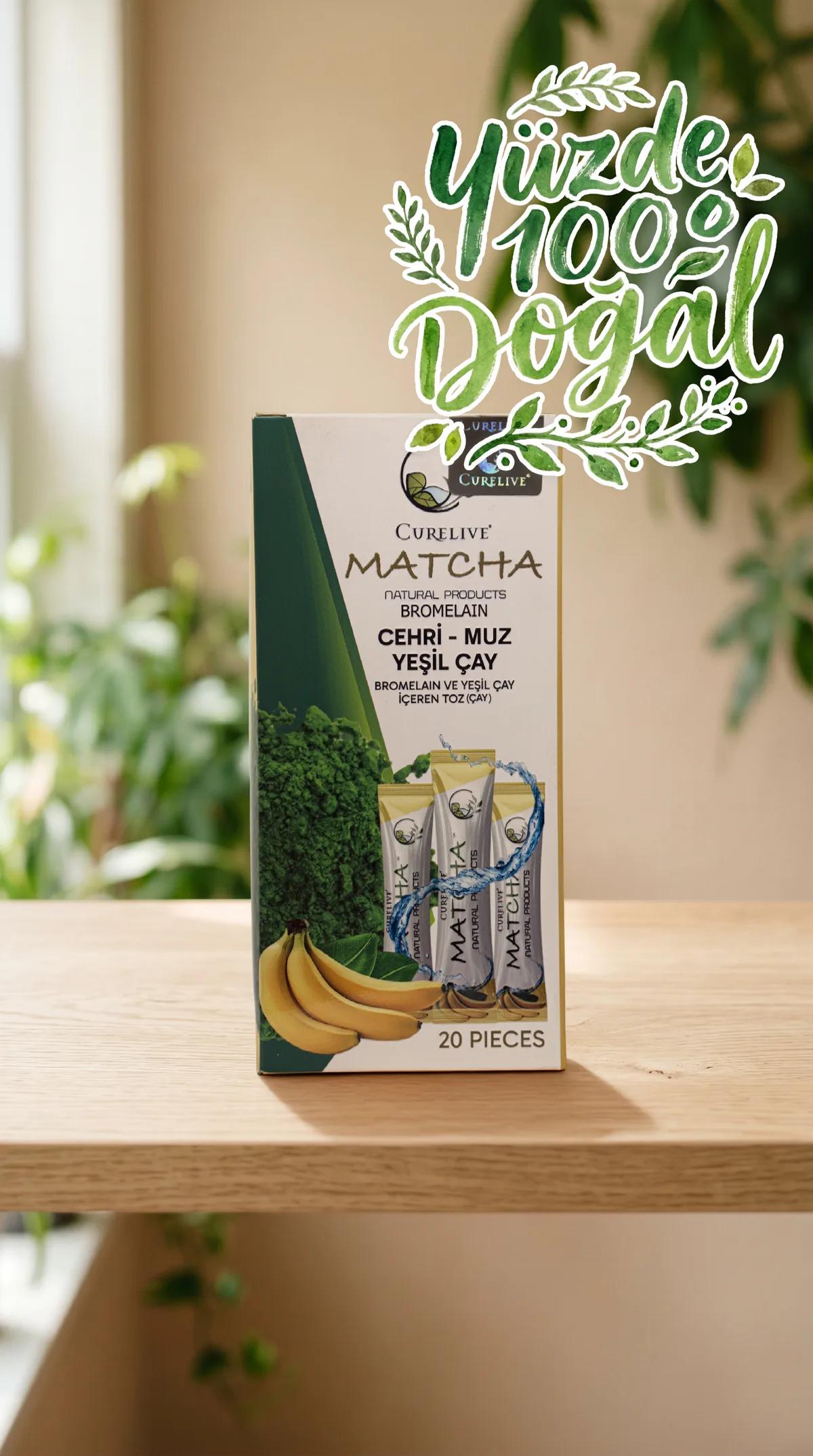 Curelive Matcha Muz Aromalı Karışımlı Toz İçecek